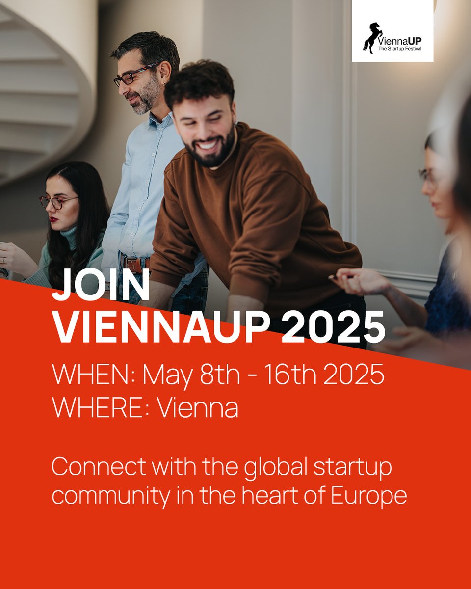 Ready to scale your startup journey in Austria? 🚀
From May 8–16, ViennaUP turns the city into a startup hotspot!

35+ partners, 100+ events – from pitches to investor meetups.

Curate your own journey.

🔗 viennaup.com 

#ViennaUP2025 #InvestinAustria