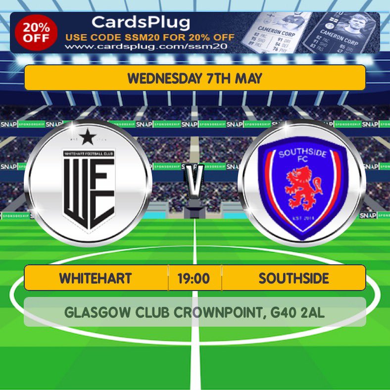 🆚 Southside
🏟️ Crownpoint, G40 2AL
🏆 League Game
🗓️ 07/05/25
🕑 19:00 Kick off 

Final league game tonight. All Support Is Appreciated To Cheer On The Boys. MTH⚪️🔴