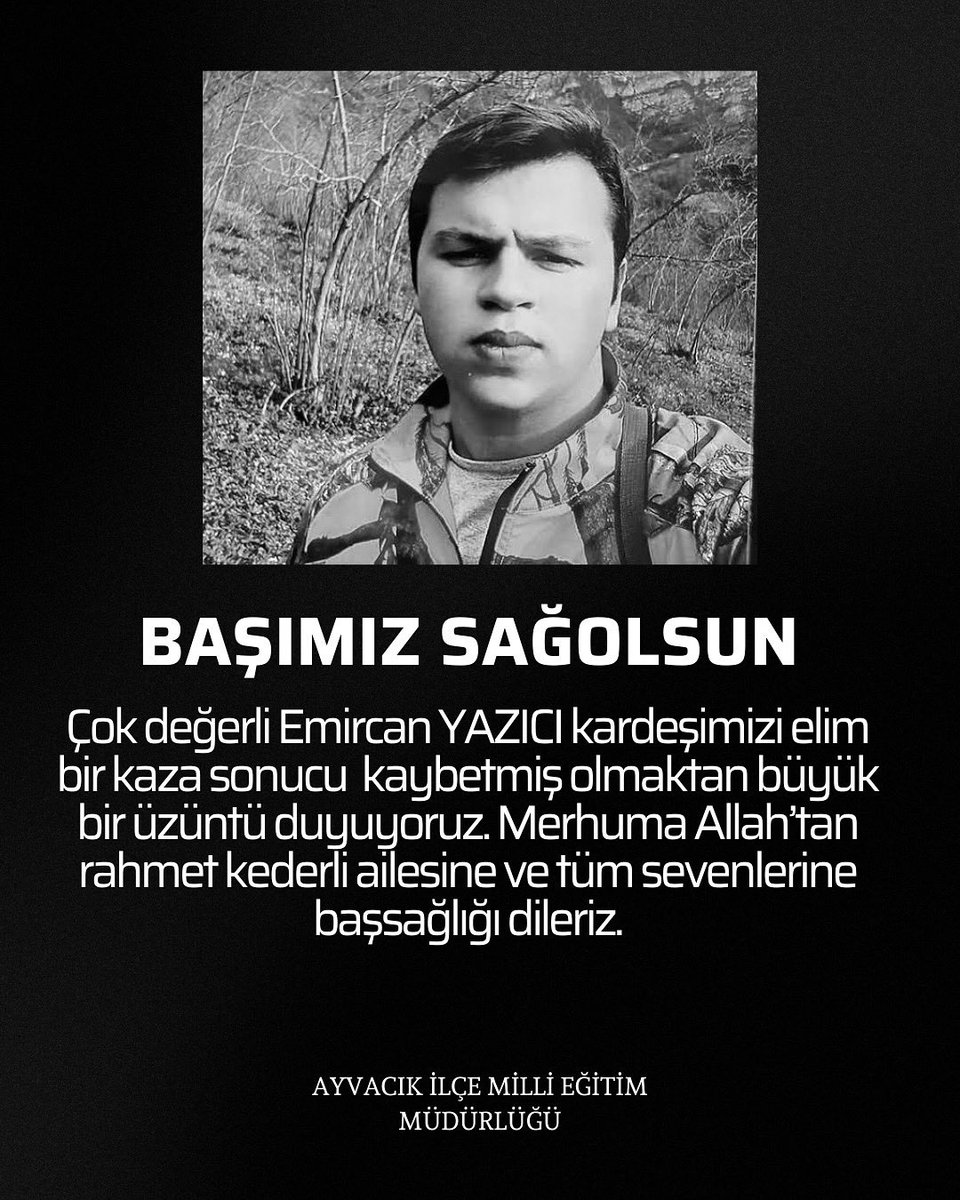 Acı kaybımız için merhuma Allah’tan rahmet, kederli ailesine ve sevenlerine baş sağlığı diliyoruz.
<a href="/iyigit_55/">İSMAİL YİĞİT</a>