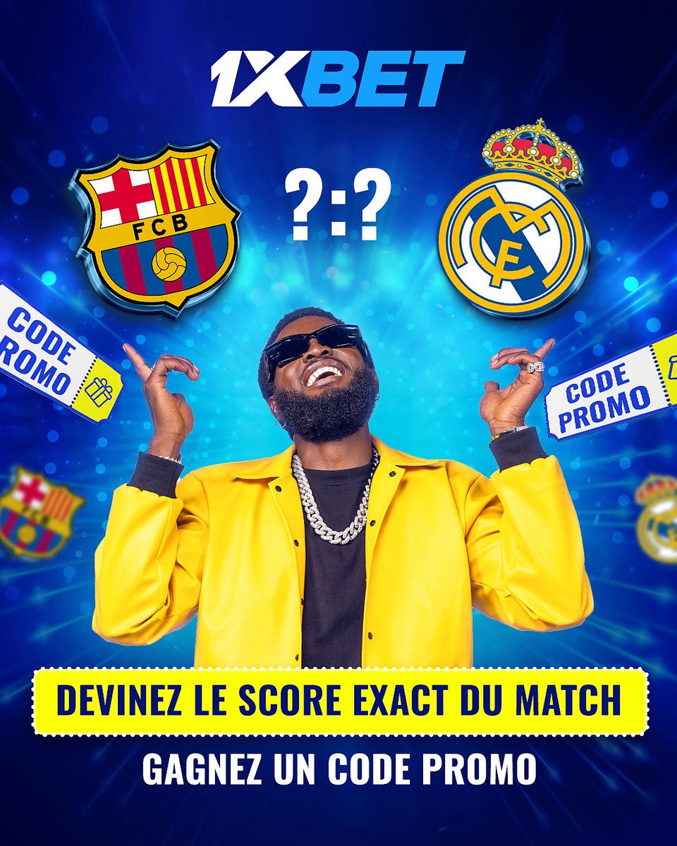 1xbet_mali's tweet photo. 🔥 Devinez le score exact et gagnez un bon d’achat de 6 315 XOF!🔥

📝 Comment participer :
✅ Suivez notre page
✅ Commentez votre prédiction de score exact
✅ N’oubliez pas d’inclure votre identifiant 1xBet

🏆 3 gagnants tirés au sort le 14.05.

#1xBet #Barcelone https://t.co/1hLe9Q4RRR