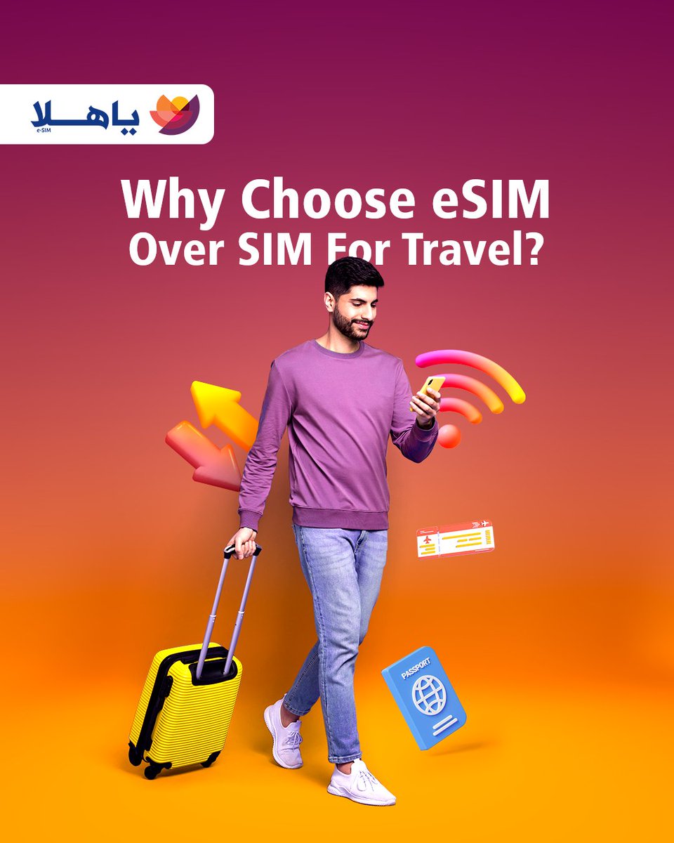 YaHalaWorld's tweet image. Say goodbye to physical SIM cards and hello to seamless connectivity! With YaHala eSIM, activate your number in seconds, enjoy global coverage, and cut down on internet data fees. Stay connected, anytime, anywhere!

#YaHala #eSIM #StayConnected #TravelSmart #SeamlessInternet