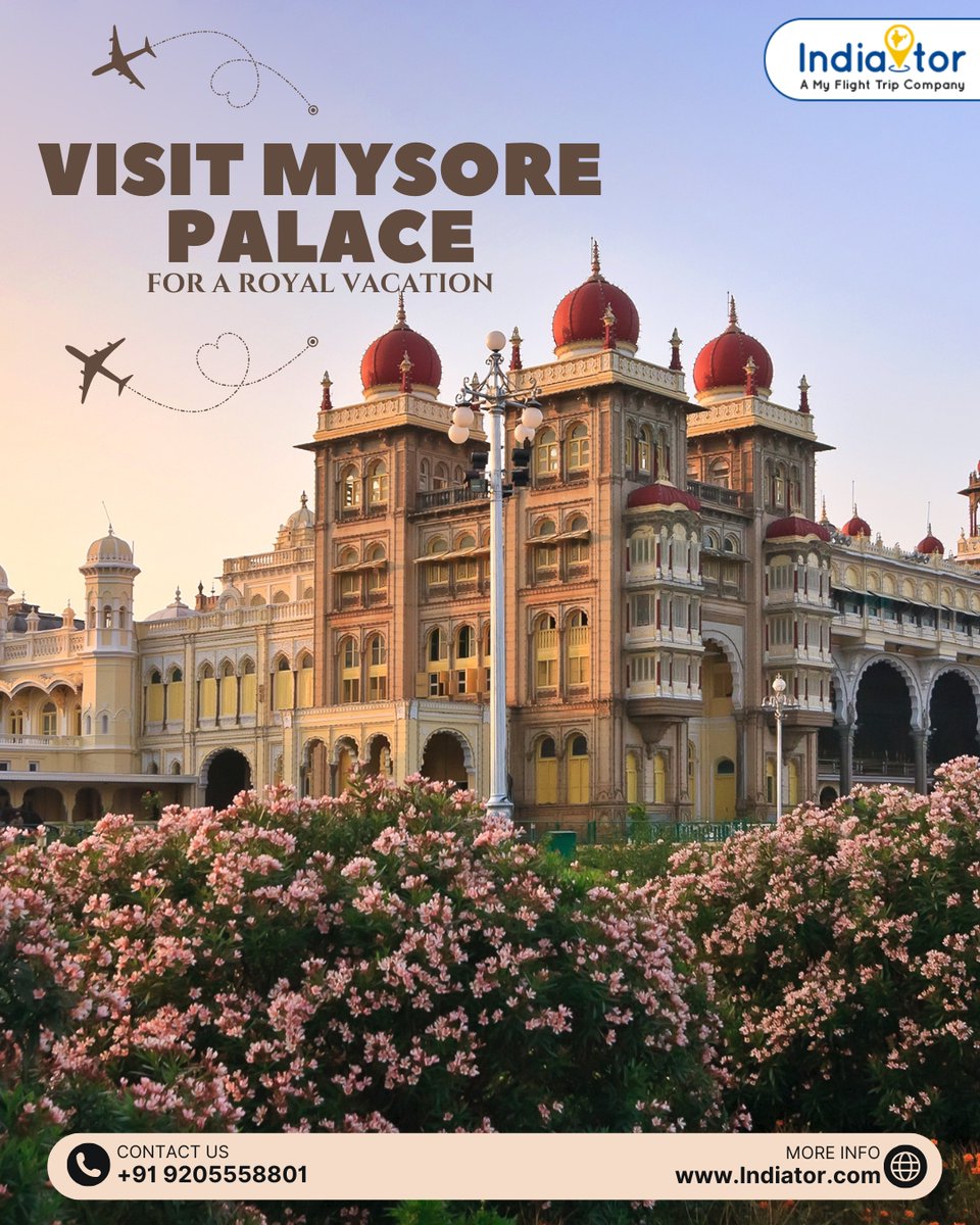 IndiatorT's tweet photo. Love exploring forts and palaces for a regal getaway? Visit Mysore Palace with Indiator to live your royal dream. https://t.co/gz5kswzHT2
#IndiaWithIndiator #Mysore #royaltours #bangaloretourism #royalsites #travel https://t.co/42dJHLu8T2