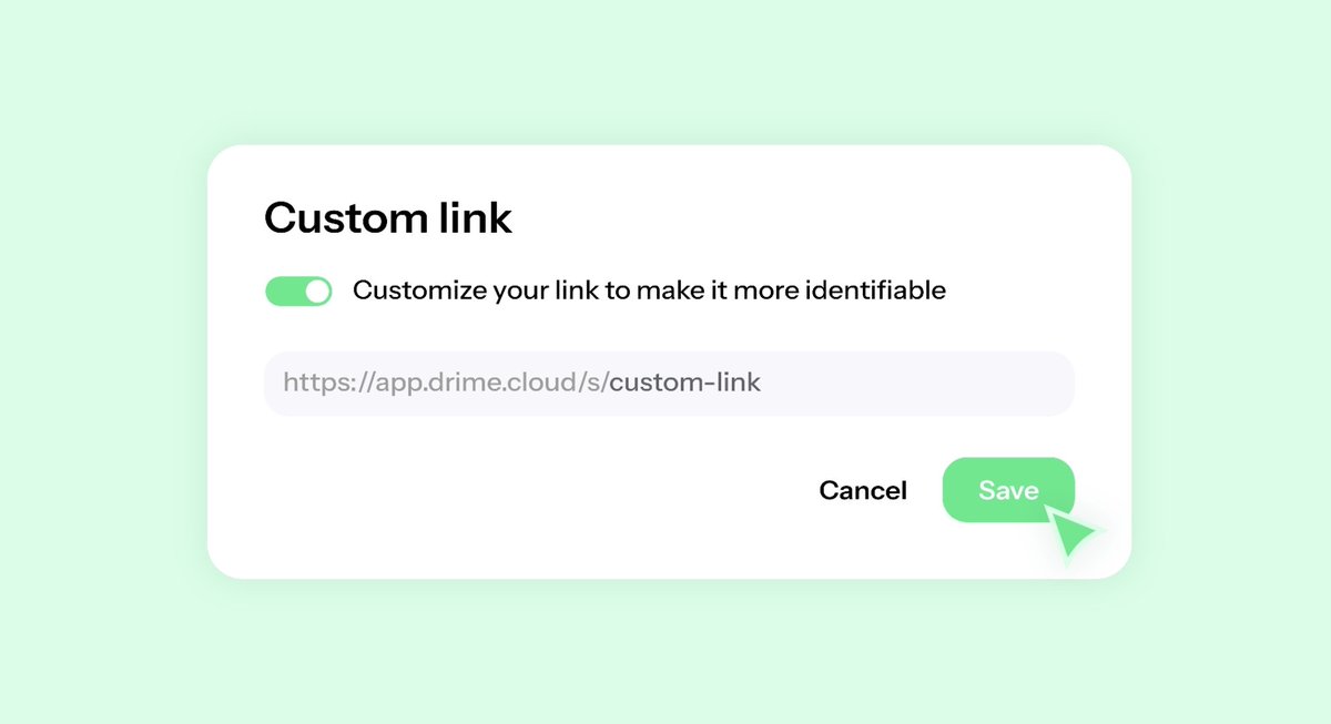 drimecloud's tweet image. 🔗 Customize your sharing links on Drime!

You can now create custom URLs to make your file shares more recognizable and professional.
Quick, simple, and clean. 🚀

Try it now 👉 drime.cloud