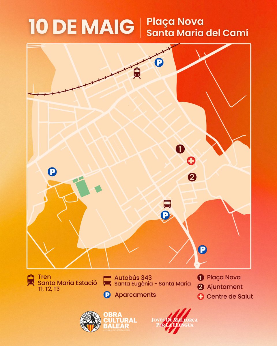 🚶‍♀️Arribar a la Diada per la Llengua és així de fàcil! 😉 Aquest dissabte, omplim Santa Maria del Camí de llengua, cultura i reivindicació!

Davant la previsió d'assistència multitudinària, hem sol·licitat l'ampliació del servei de <a href="/sferroviarism/">SFM</a>. 🚆

🌍Aconsellam prioritzar el