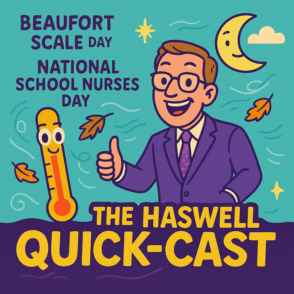 🌤️ AM sun, PM clouds
NE wind howlin’ like Pops after a dad joke! 
🌡️62° inland, 56° lake
🩺 It’s School Nurses Day (they always knew it wasn’t broken) &amp; Beaufort Scale Day (measuring just how dramatic your hair gets today).
🥶 Frost Fri AM🌞 70s this wknd!
robhaswell1.substack.com