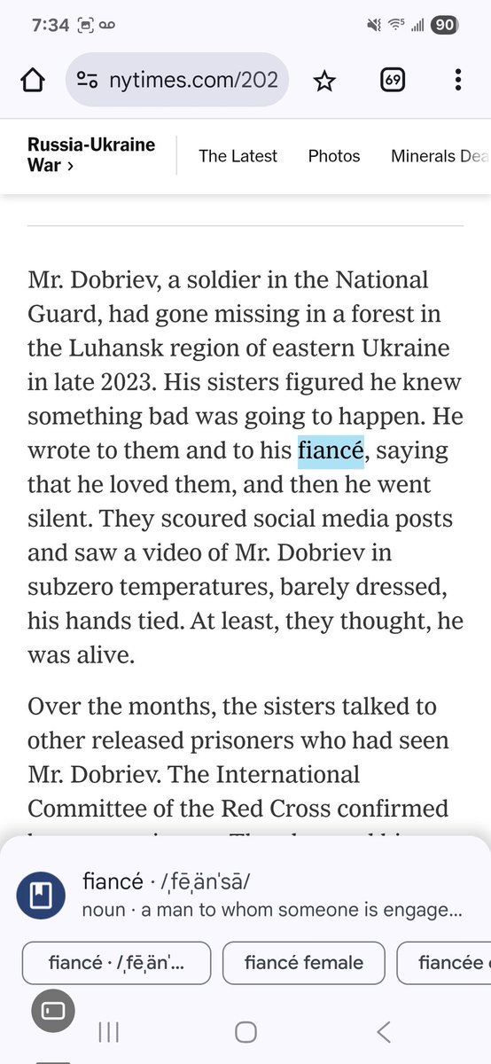 Typos of the New York Times (@nyttypos) on Twitter photo Typo 14 of the day, possibly: fiancé is an error for fiancée if Mr. Dobriev’s affianced is a woman. <a href="/Kim_Barker/">Kim Barker</a> Typo 14 of the day, possibly: fiancé is an error for fiancée if Mr. Dobriev’s affianced is a woman. <a href="/Kim_Barker/">Kim Barker</a>