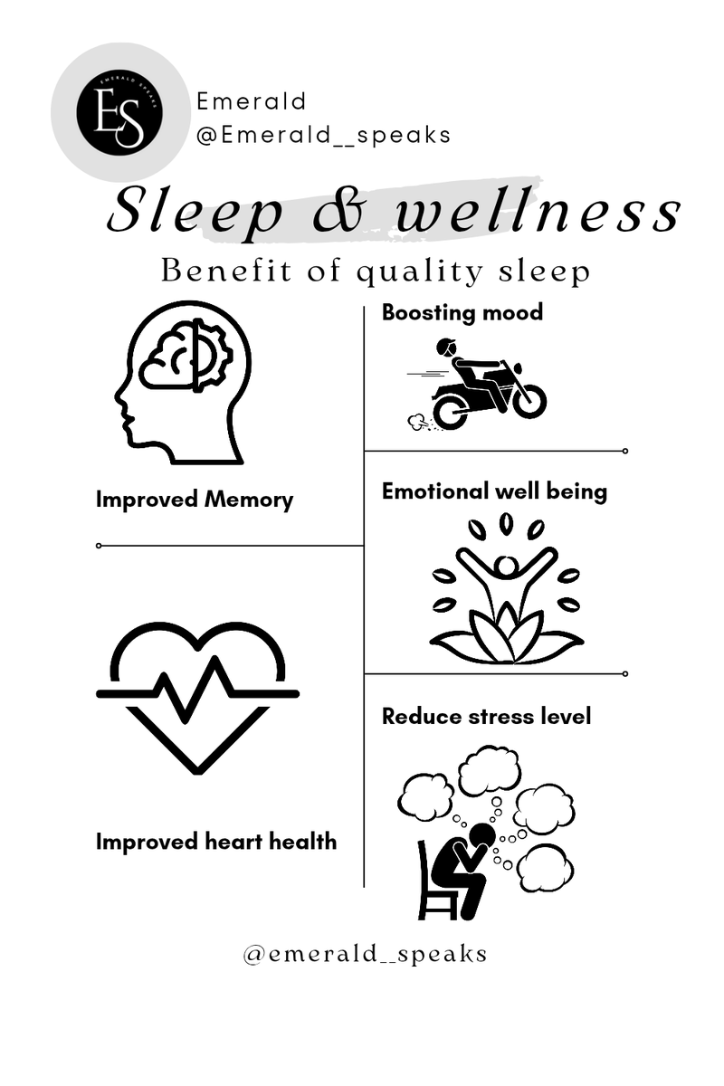 EmeraldSpeaks1's tweet image. Poor sleep = Poor mood, poor focus, and poor health. 

Prioritize rest!  

E__S

#WellnessWednesdays
#insurance
#insurancetalks
#insuranceawareness
#insuranceknowledge
#awareness
#development
#mentalhealth