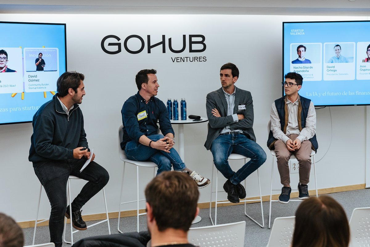Startup Valencia (@startup_vlc) on Twitter photo 💬 Panel time! AI & the Future of Startup Finance
▪ Nacho Díaz de Argandoña, Managing Director and Founder at <a href="/GPTadvisor/">GPTadvisor</a>
▪ <a href="/dortega/">David O. Berdún</a>, President of <a href="/dekalabs/">Dekalabs</a>
▪ Jose Ospina, Founder & CEO of Wavf
▪ David Gómez, Community Builder at Startup Valencia
#AI4Startups ✌ 💬 Panel time! AI & the Future of Startup Finance
▪ Nacho Díaz de Argandoña, Managing Director and Founder at <a href="/GPTadvisor/">GPTadvisor</a>
▪ <a href="/dortega/">David O. Berdún</a>, President of <a href="/dekalabs/">Dekalabs</a>
▪ Jose Ospina, Founder & CEO of Wavf
▪ David Gómez, Community Builder at Startup Valencia
#AI4Startups ✌