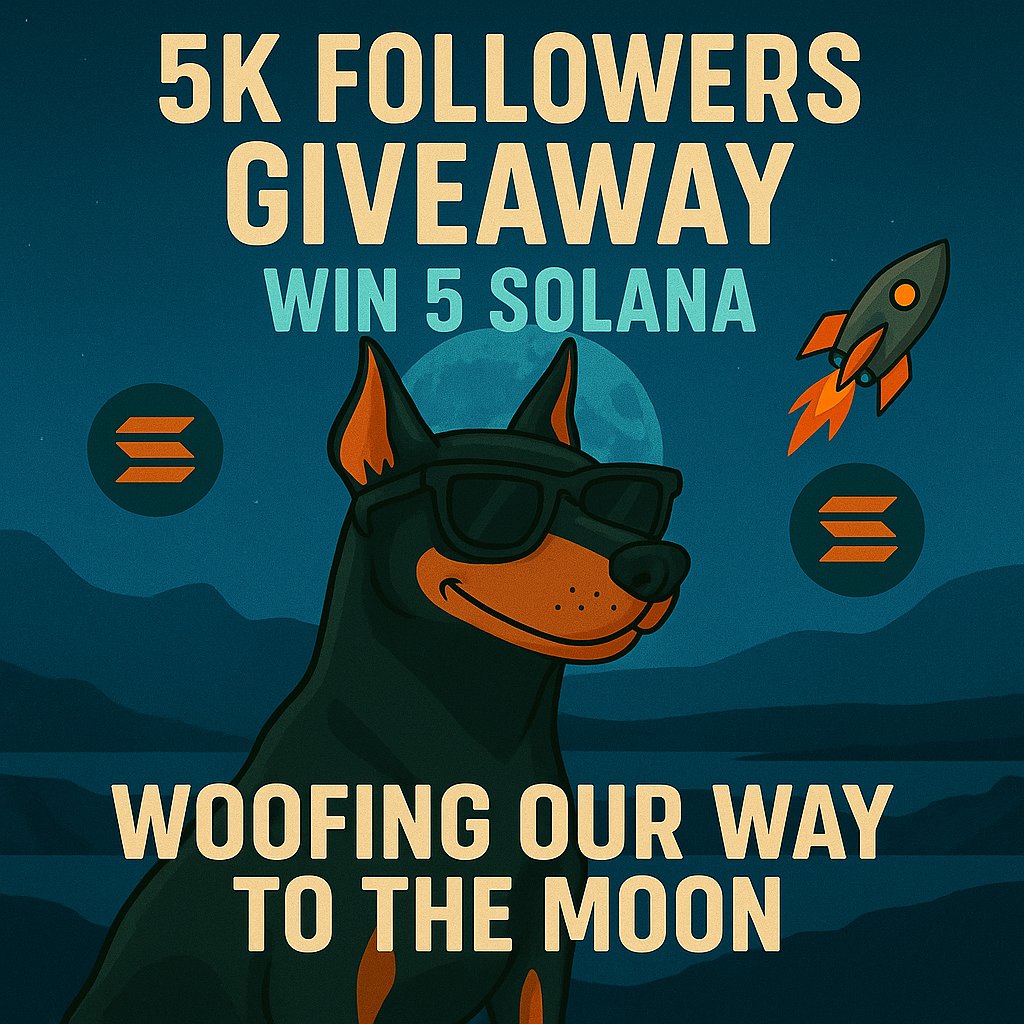 CRYPTOFDOG's tweet image. 🎉 5K FOLLOWERS GIVEAWAY! 🚀

We're celebrating 5K with an INSANE giveaway! 🤑
Towards 10k followers

🏆 Prize: 5 Solana for 1 WINNER

📋 How to enter: 
1️⃣ Follow our account @CRYPTOFDOG
2️⃣ Like + RT
3️⃣ Tag 2 friends 

⏰ENDS: 48 HOURS