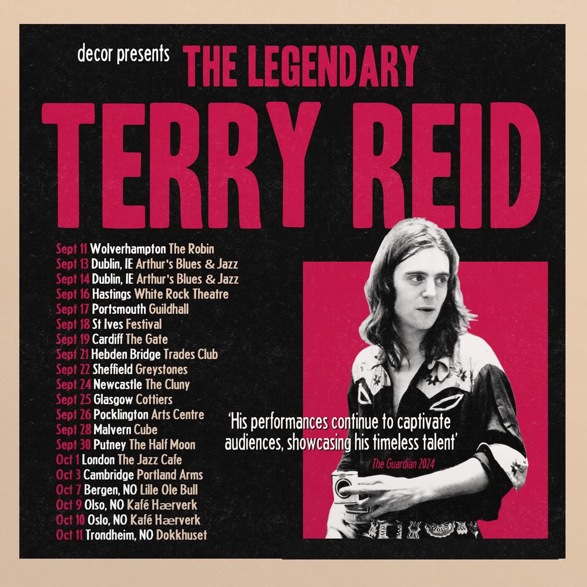 MrWishyWashy ๐ธ (@mrwishywashy) on Twitter photo Tickets for <a href="/terryreid/">Terry Reid</a> now on sale for Cluny, Newcastle & <a href="/Cottiers_Venue/">Cottiers Glasgow</a> . Tickets via wegottickets.com/WishyWashy #SUPERLUNGS #LPFC Tickets for <a href="/terryreid/">Terry Reid</a> now on sale for Cluny, Newcastle & <a href="/Cottiers_Venue/">Cottiers Glasgow</a> . Tickets via wegottickets.com/WishyWashy #SUPERLUNGS #LPFC
