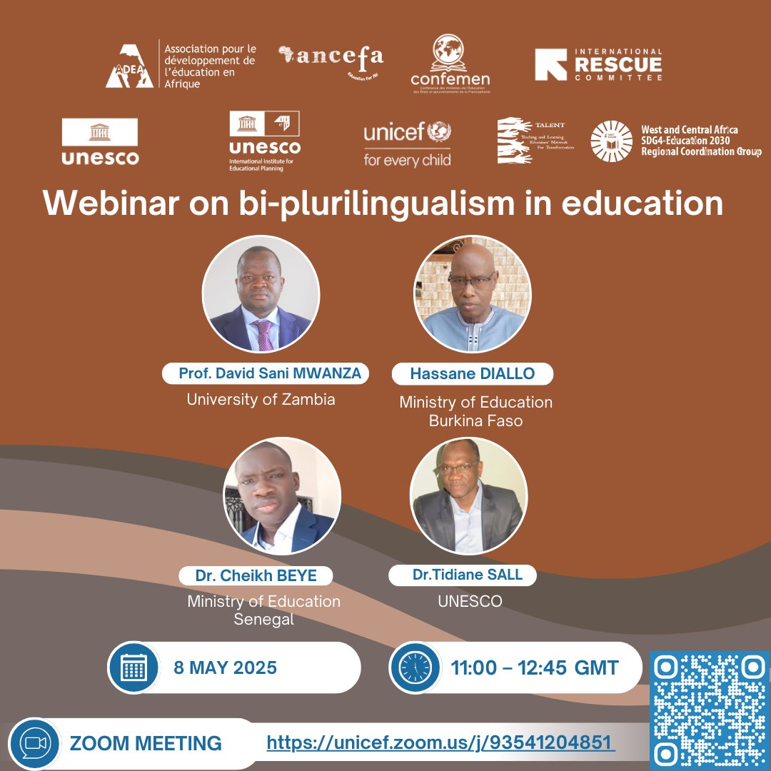 How can bi-plurilingual hashtag#education improve learning in the Sahel?

Join us to explore evidence, country experiences 🇧🇫🇸🇳 &amp; expert insights on multilingualism in schools.

🕚 11:00–12:45 GMT
 📍Zoom meeting
 hashtag#Education2030
