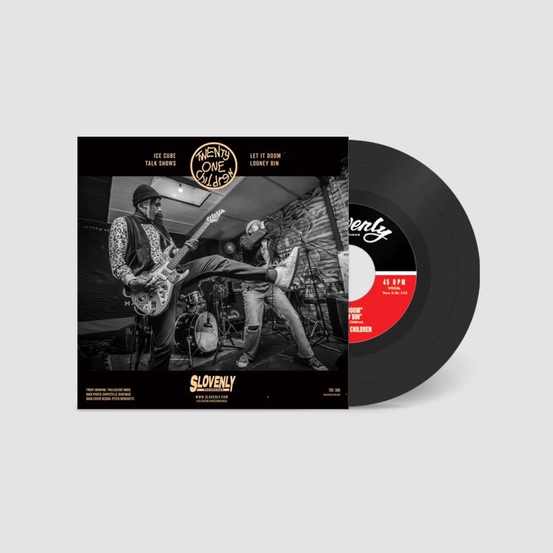 TWENTY ONE CHILDREN!  For our 300th release, we're busting a 7inch for them — their first vinyl release.

Preorder the 7inch on @bandcamp today — ships in about 2 weeks. Yellow vinyl limited to 100 copies: sloven.ly/21C7

Check sloven.ly/kenya for info!
<a href="/artizen/">Artizen</a>