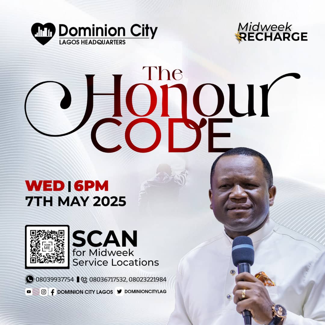 dominioncitylag's tweet photo. Join us this evening across our midweek locations as we continue to discuss the honor code.
Time: 6pm
#DominionCity #DCLagosHQ #MidweekService #MidweekRecharge #TheHonourCode https://t.co/RQnfu1MHeJ