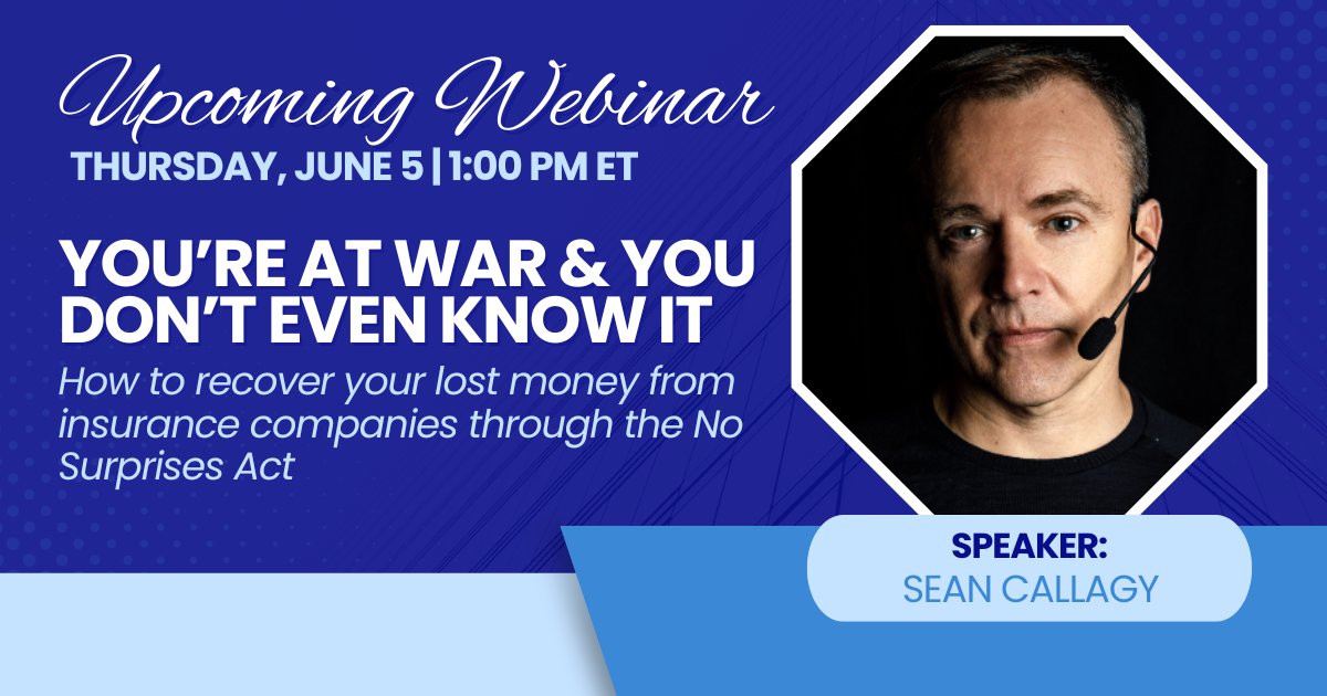 Join us June 5th for our next webinar!

This webinar is designed for billing managers, administrators, and decision-makers who want to understand the evolving payer landscape—and how to protect &amp; reclaim the revenue they’ve earned.

Registration info will be sent to members.