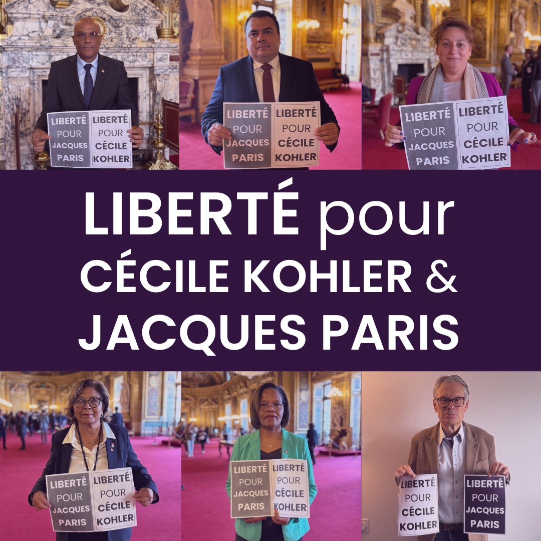 Depuis 3 ans aujourd’hui, nos compatriotes Cécile Kohler &amp; Jacques Paris sont détenus injustement en Iran.

Les sénateurs RDPI expriment leur engagement et leur pleine solidarité.

#FreeCecileKohler #FreeJacquesParis