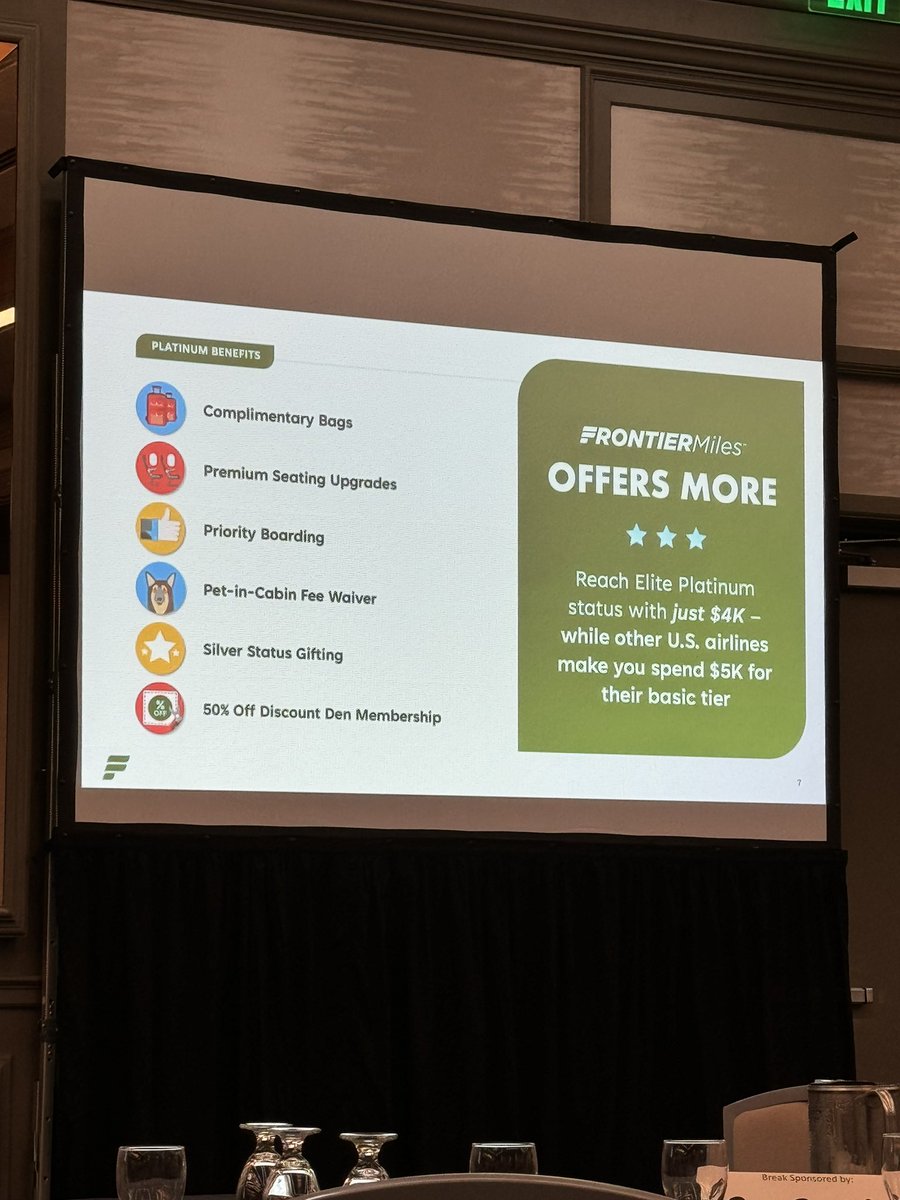 Great talk from our presenting sponsor <a href="/FlyFrontier/">Frontier Airlines</a> - some really amazing perks and packages, particularly for their premium status holders!