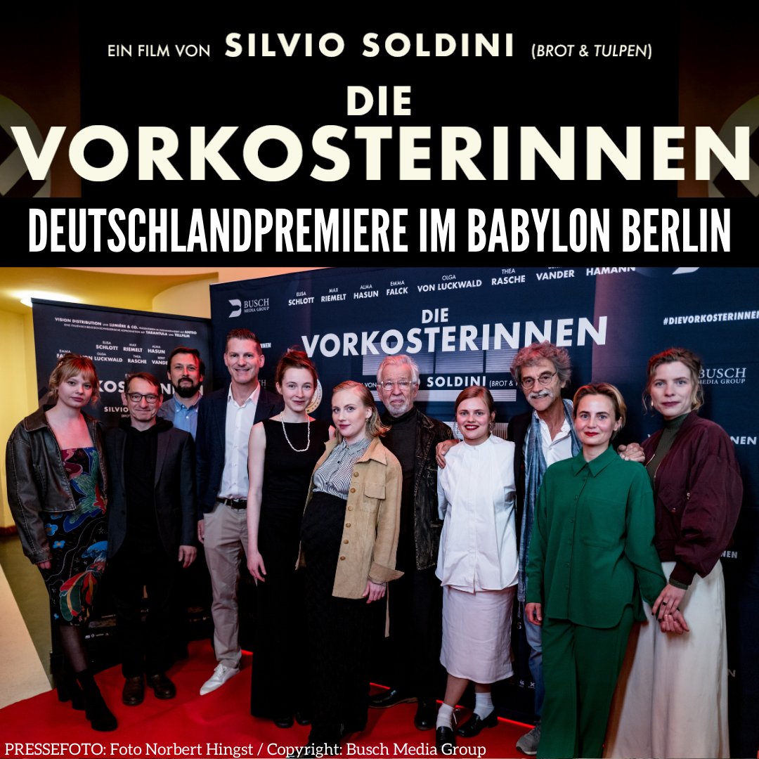 😍🎥Glanzvolle Premiere von DIE VORKOSTERINNEN im <a href="/BABYLON_Berlin/">BABYLON</a> am Montagabend! 🎥😍
Mit dabei waren Regisseur Silvio Soldini und die Stars des Films!
Alle Termine zum Film:
buschmediagroup.de/portfolio/die-… 

#BuschMediaGroup #DieVorkosterinnen #LeAssaggiatrici #Kino #Kinostart #
