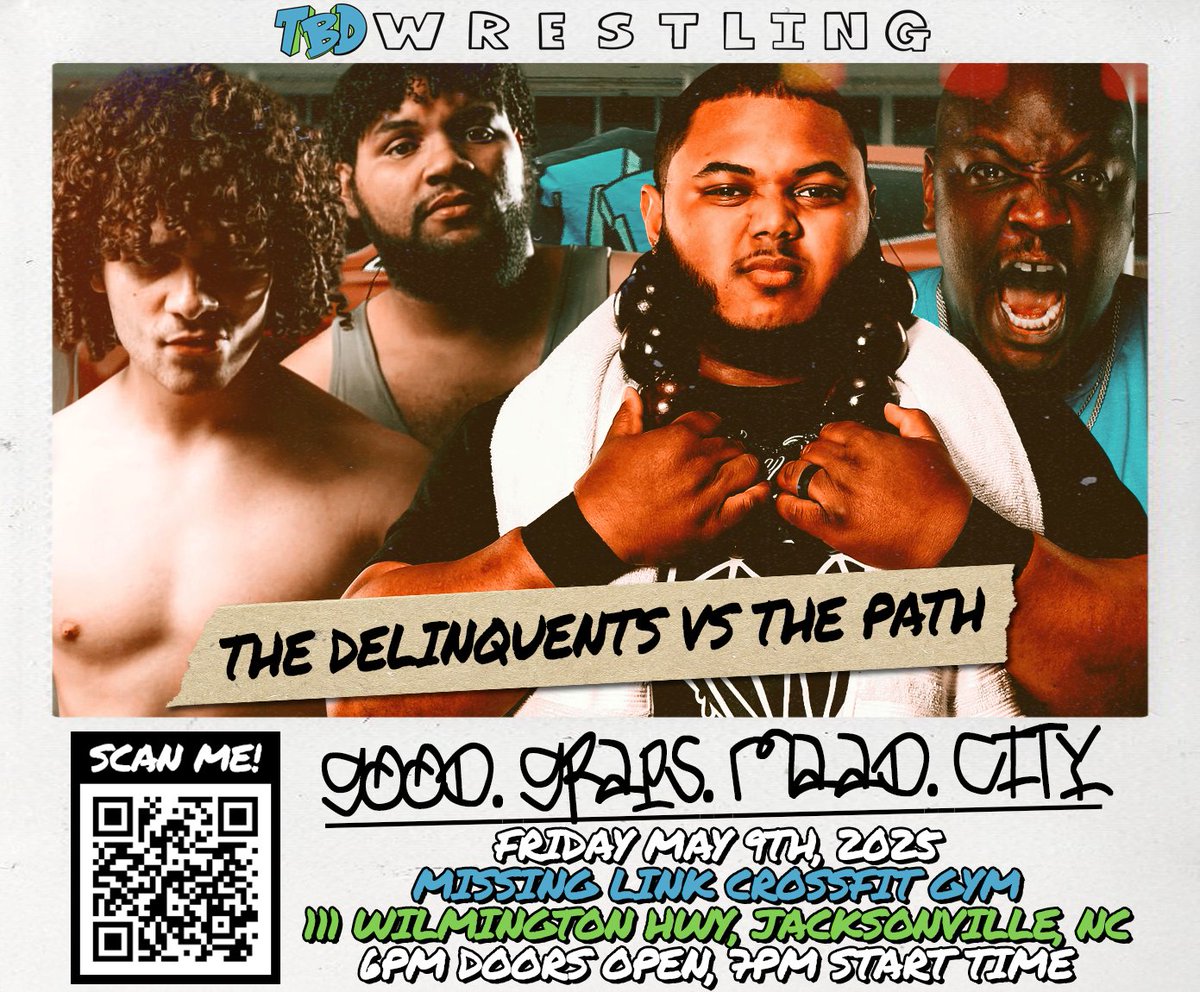 🚨 MATCH ANNOUNCEMENT! 🚨

The two undefeated teams in TBD will clash on May 9th as The Path(<a href="/BlackDiamondAli/">The Black Diamond Trey’Von Ali</a> &amp; <a href="/CalibusKanan/">Calibus Kanan</a>) face The Delinquents(<a href="/mikey_banker/">Mikey Banker</a> &amp; <a href="/joshfullerpw/">josh fuller</a>)!

TBD Presents: good graps, m.A.A.d city
Friday, May 09, 2025!
Tickets On Sale Now: Link In Bio!