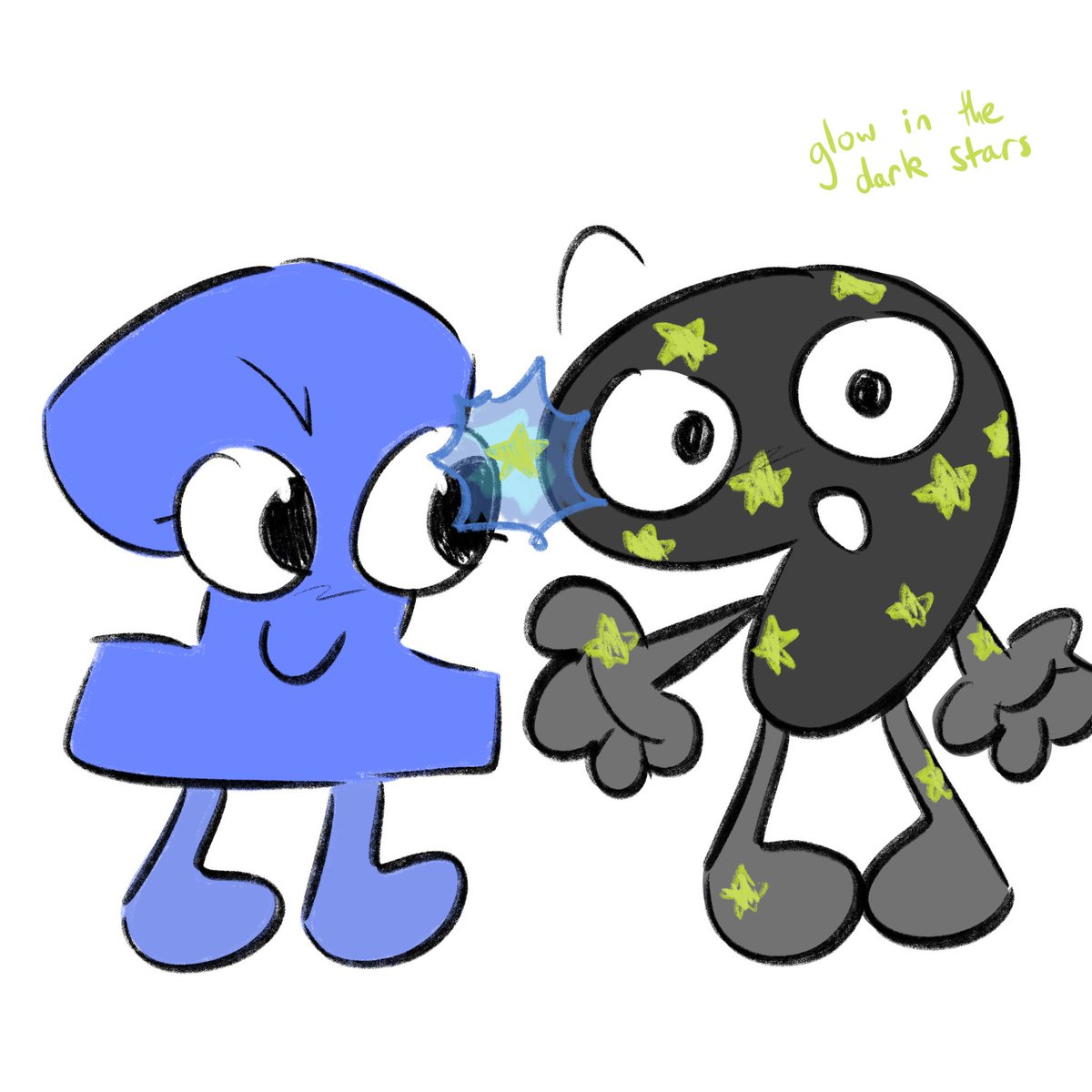 One and Seven doodle, they're a silly duo #algebraliens #tpot