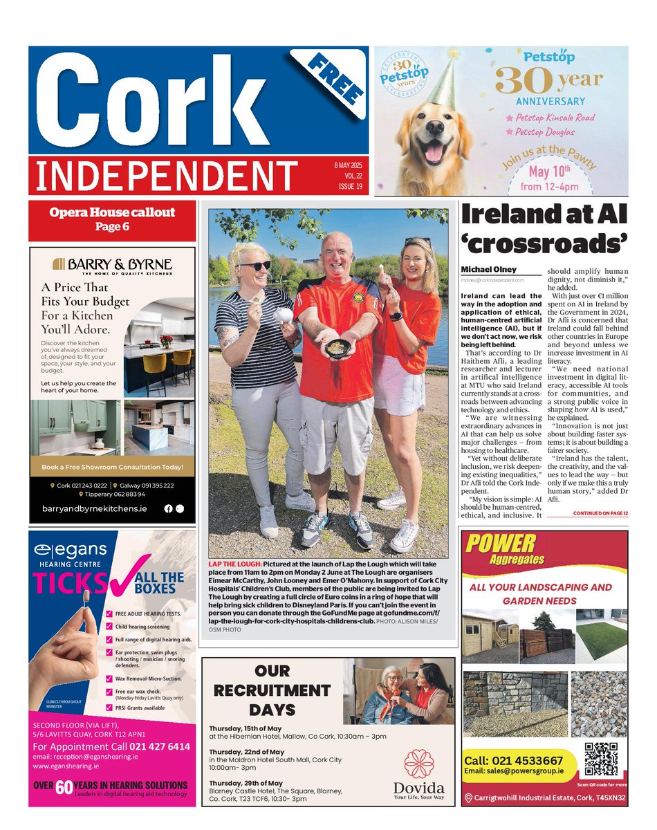 😘 Good morning Cork! 🌞  Here’s today’s front page with an exclusive story about how Ireland can be at the forefront of AI development! Pick up a paper 🗞📰 or check corkindependent.com!