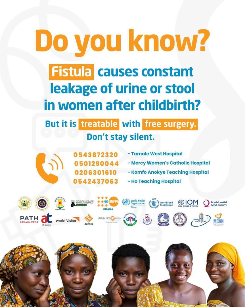 #DYK Obstetric fistula, caused by obstructed labour, leads to chronic incontinence, stigma, and health complications for women.

In Ghana, the Partnership to End Fistula (PEFIG)—a coalition of 19 organizations—is working to end obstetric fistula by 2030.