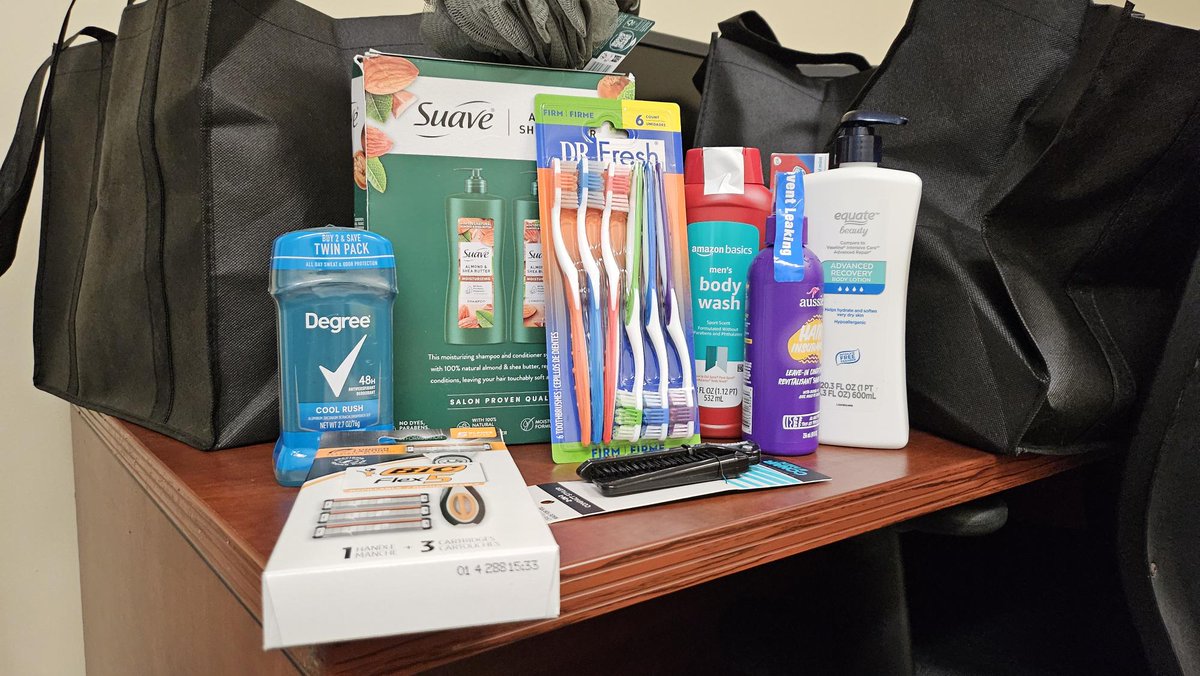 Thank you to <a href="/SLW_IP/">SLW, P.A.</a> for their generous donation of 40 full-sized men's and women's hygiene kits! These can be shared with residents of Avivo Village, Avivo's recovery housing, or individuals moving into permanent housing and give them the dignity that they deserve. #thankyou