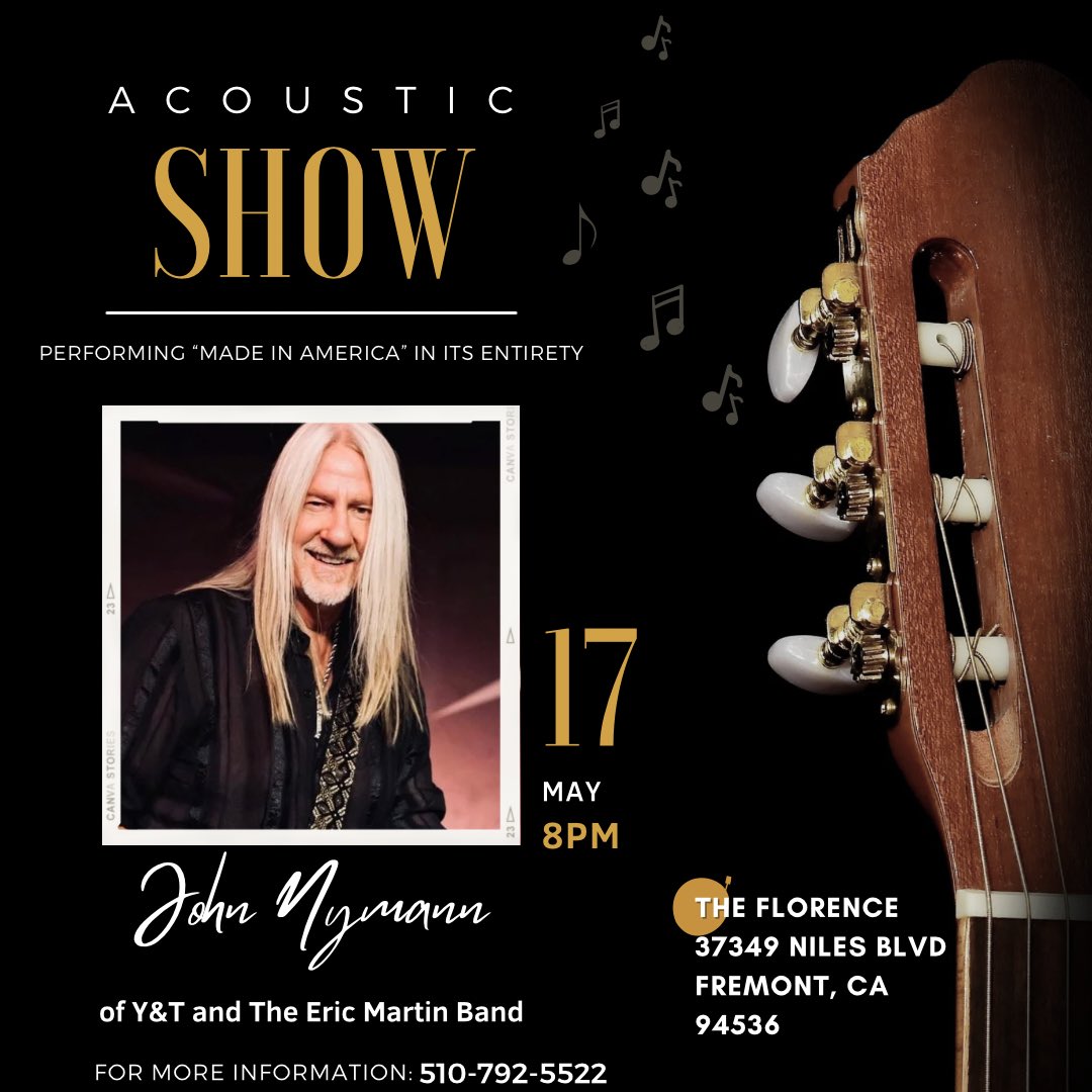NormalNymann's tweet photo. I look forward to seeing everyone at the renowned Florence Bar and Grill in Fremont, CA

I will be performing my solo record “Made In America” in its entirety along with some of my favorites from @YandTRocks and The @EricMartinBand 🤘

Please call 510-792-5522 for info https://t.co/SNvVlhsaqV