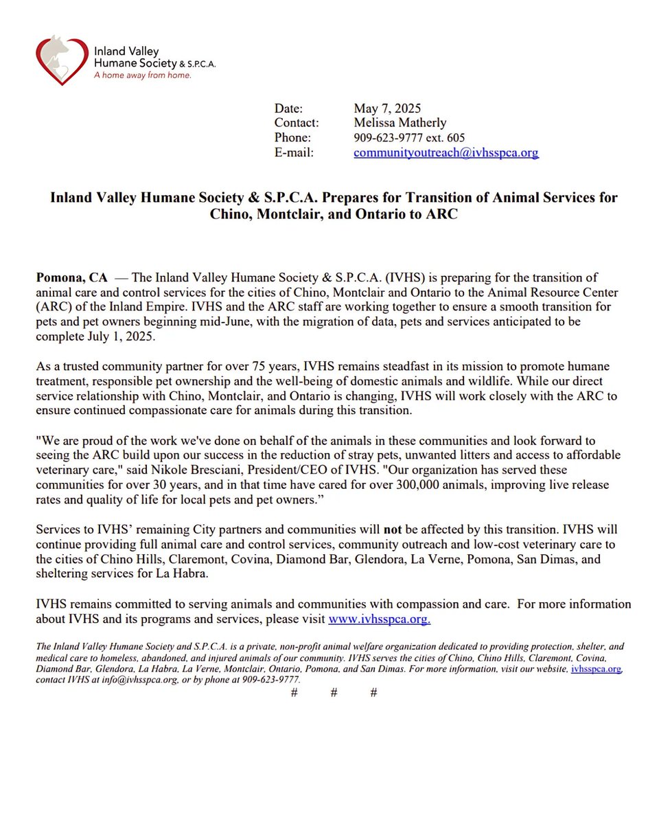 IVHS & SPCA tweet media