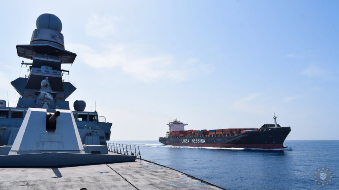 Chairman of the EU Military Committee (@chairmaneumc) on Twitter photo Role of <a href="/EUNAVFORASPIDES/">EUNAVFOR ASPIDES</a> is undeniably vital in ensuring security on the North-West Indian Ocean & protecting merchant vessels against Houthi attacks. A safe & secure environment as well as stability on strategic maritime corridors is a prerequsite for peace, freedom & prosperity Role of <a href="/EUNAVFORASPIDES/">EUNAVFOR ASPIDES</a> is undeniably vital in ensuring security on the North-West Indian Ocean & protecting merchant vessels against Houthi attacks. A safe & secure environment as well as stability on strategic maritime corridors is a prerequsite for peace, freedom & prosperity