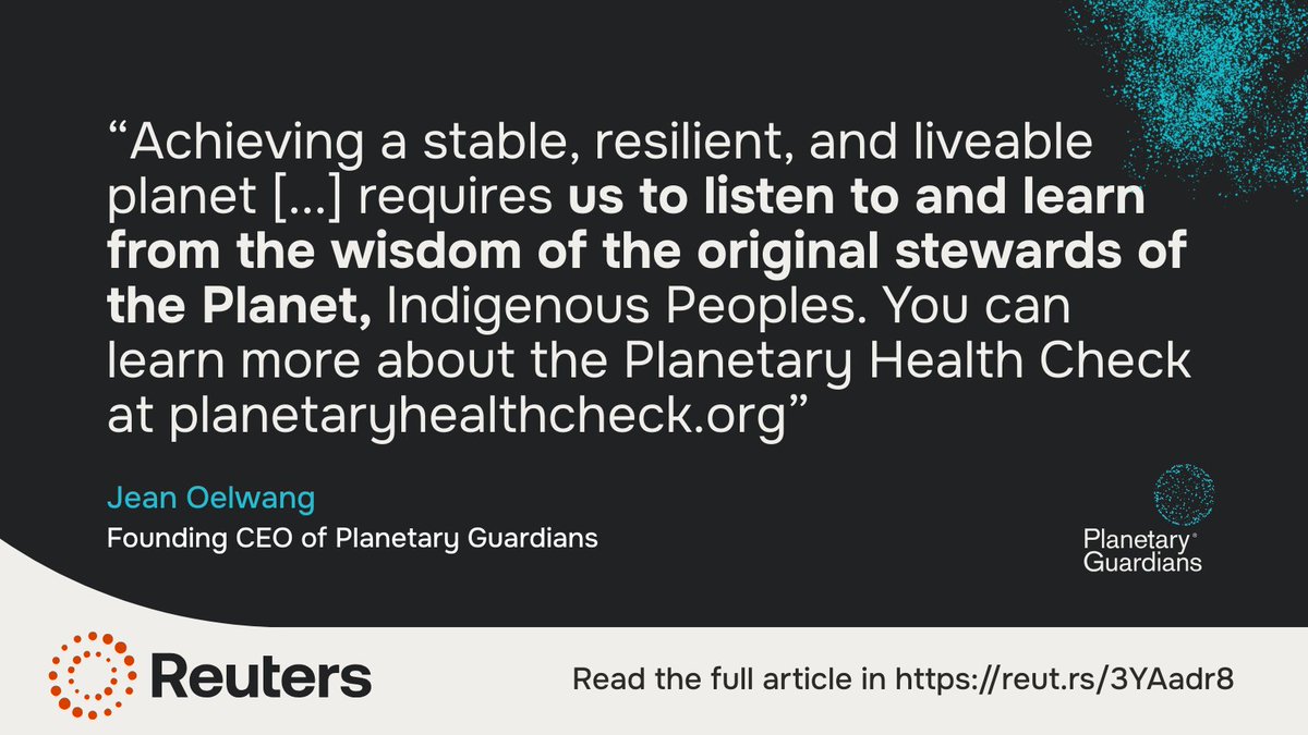 Planetary Guardians (@planetarygdns) on Twitter photo “Facts do not waver under political pressure.” – <a href="/JeanOelwang/">Jean Oelwang</a>
6 of 9 #PlanetaryBoundaries have been breached. The latest #PlanetaryHealthCheck calls for urgent, science-based action—and respect for Indigenous knowledge.
Read the op-ed reut.rs/3YAadr8 #ProtectScience “Facts do not waver under political pressure.” – <a href="/JeanOelwang/">Jean Oelwang</a>
6 of 9 #PlanetaryBoundaries have been breached. The latest #PlanetaryHealthCheck calls for urgent, science-based action—and respect for Indigenous knowledge.
Read the op-ed reut.rs/3YAadr8 #ProtectScience