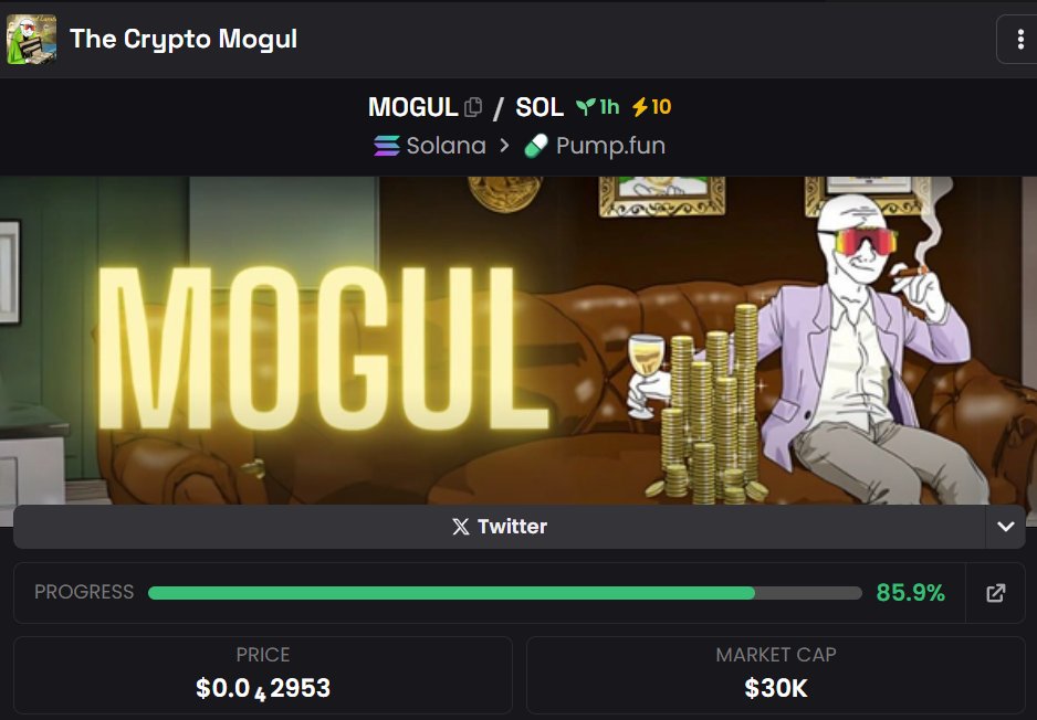 Mogul is looking bullish to me! 

4gHKF4eG1rb5C7A2TZmDjYWiJtknkD9KCHZGQYATpump