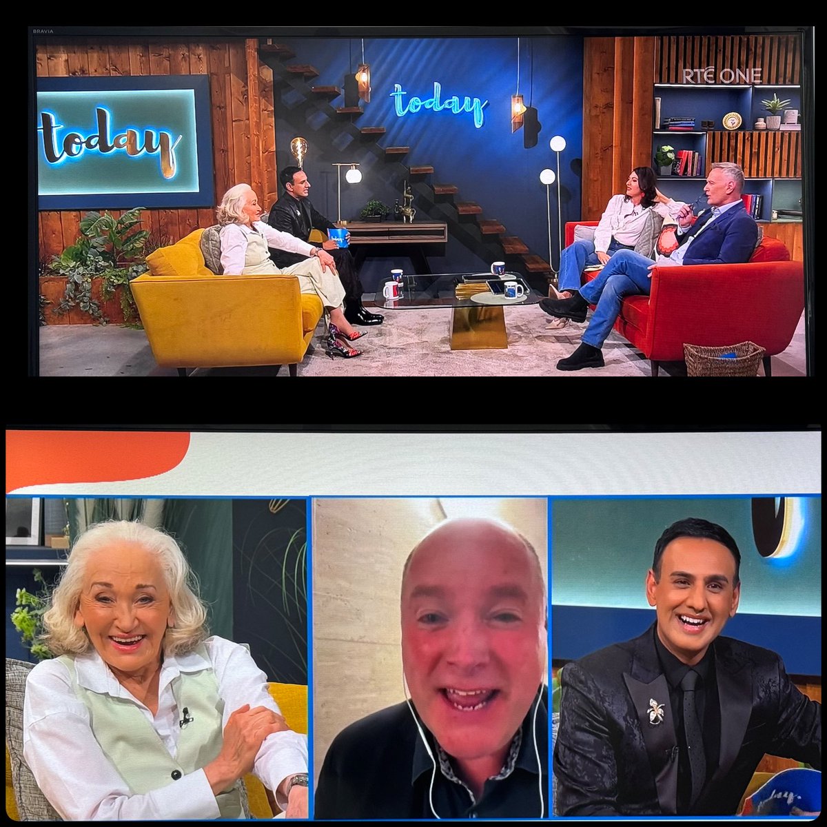 Amanullah De Sondy (@desondy) on Twitter photo Delighted to be on <a href="/RTEOne/">RTÉ One</a> <a href="/RTEToday/">Today</a> ‘Talk of Today’ discussing topical news.
Always a pleasure to be with the one and only Terry Prone, <a href="/HenryMcKean/">Henry McKean</a>, <a href="/daithi_ose/">Dáithí Ó Sé.</a> and <a href="/MauraDerrane/">Maura</a>
Broadcast live from Cork studio. Great chat with lots of laughs! 📺 Delighted to be on <a href="/RTEOne/">RTÉ One</a> <a href="/RTEToday/">Today</a> ‘Talk of Today’ discussing topical news.
Always a pleasure to be with the one and only Terry Prone, <a href="/HenryMcKean/">Henry McKean</a>, <a href="/daithi_ose/">Dáithí Ó Sé.</a> and <a href="/MauraDerrane/">Maura</a>
Broadcast live from Cork studio. Great chat with lots of laughs! 📺