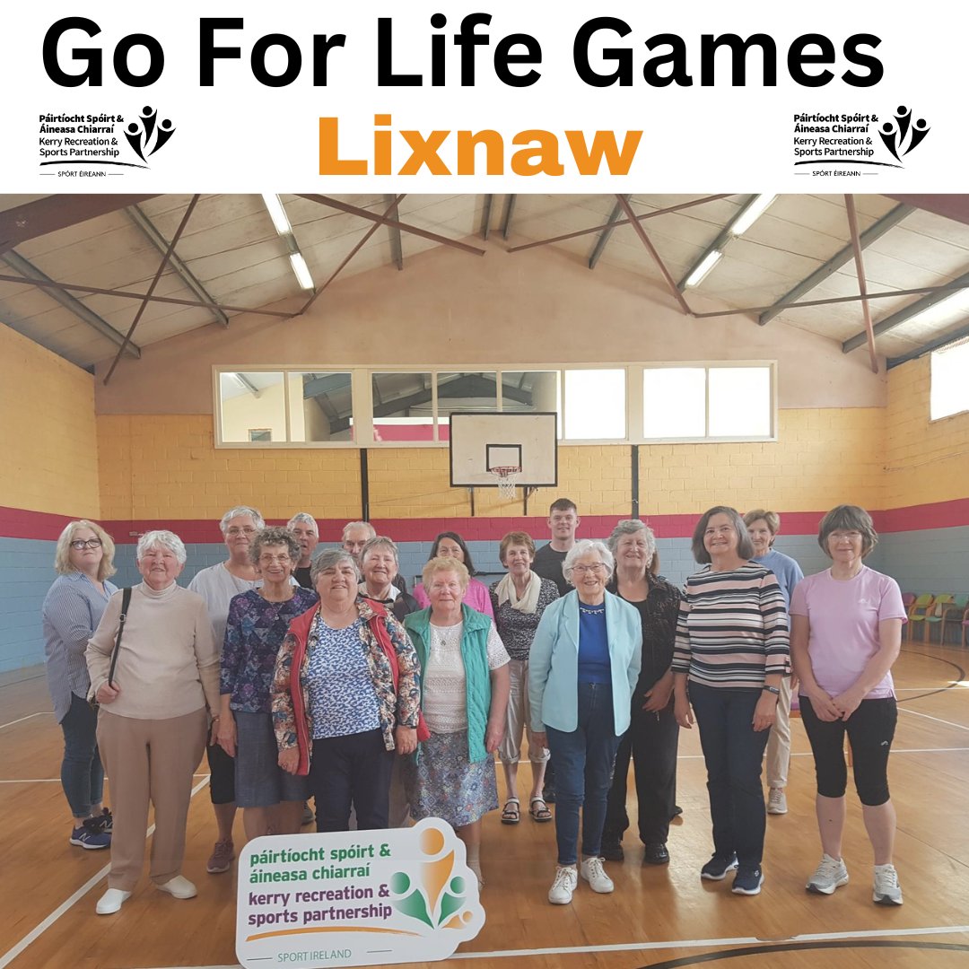 Well done to everyone that took part in our Go For Life Games in Lixnaw today 👍🙌
If you fancy trying out the class next week please feel free to register using this link linktr.ee/kerryrecreatio…, or phone Maeve 087 6272761.