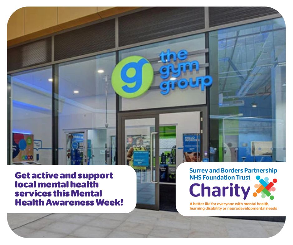 Surrey and Borders Partnership NHS FT Charity (@sabpcharity) on Twitter photo Get active for #MentalHealthAwarenessWeek with <a href="/TheGymGroup/">The Gym Group</a> in Woking!
From 12 to 19 May, join special classes where 100% of fees support local mental health services in Surrey & NE Hampshire.
If you aren't a member of The Gym Group, grab a day pass! thegymgroup.com/find-a-gym/wok… Get active for #MentalHealthAwarenessWeek with <a href="/TheGymGroup/">The Gym Group</a> in Woking!
From 12 to 19 May, join special classes where 100% of fees support local mental health services in Surrey & NE Hampshire.
If you aren't a member of The Gym Group, grab a day pass! thegymgroup.com/find-a-gym/wok…