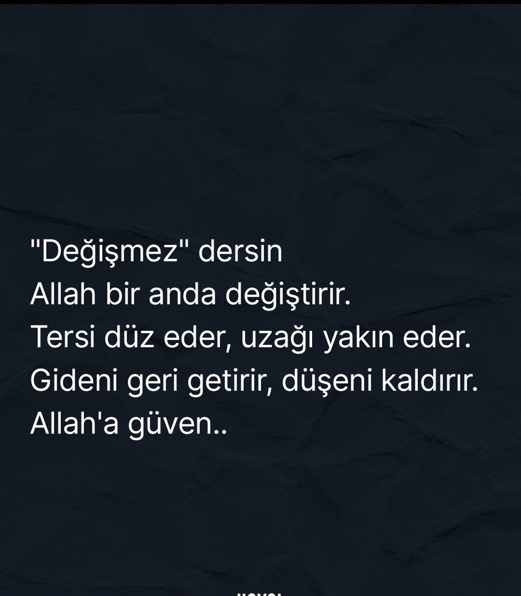 “Allah’a güven..”