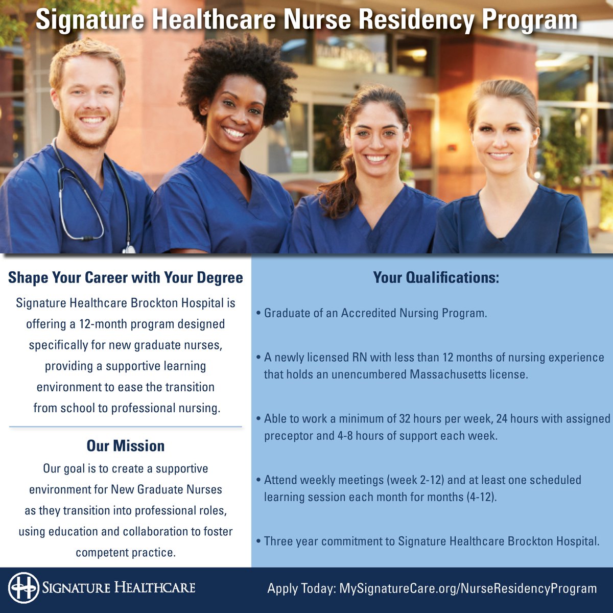 Our Nurse Residency Program provides structured support from experienced preceptors, empowering new graduates to navigate their nursing careers confidently. Take the next step in your nursing journey today.

Apply now: MySignatureCare.org/NurseResidency…