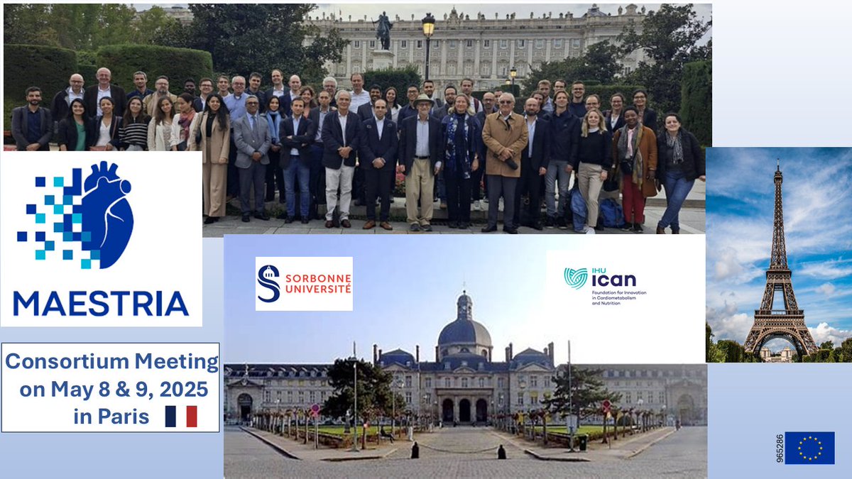AFNET (@afnet_ev) on Twitter photo Excited about the upcoming #MAESTRIA Consortium Meeting @Sorbonne_Univ! 🎉Looking forward to inspiring talks and presentations with MAESTRIA workshop leaders. See you all in Paris!#AFNET #Afib <a href="/H2020Maestria/">MAESTRIA EU H2020 project</a> <a href="/HatemStephane/">Stephane N Hatem</a> <a href="/Sorbonne_Univ_/">Sorbonne Université</a> @_preventicus_ <a href="/UCCS_HH/">University Center of Cardiovascular Science (UCCS)</a> <a href="/MaastrichtU/">Maastricht University</a> Excited about the upcoming #MAESTRIA Consortium Meeting @Sorbonne_Univ! 🎉Looking forward to inspiring talks and presentations with MAESTRIA workshop leaders. See you all in Paris!#AFNET #Afib <a href="/H2020Maestria/">MAESTRIA EU H2020 project</a> <a href="/HatemStephane/">Stephane N Hatem</a> <a href="/Sorbonne_Univ_/">Sorbonne Université</a> @_preventicus_ <a href="/UCCS_HH/">University Center of Cardiovascular Science (UCCS)</a> <a href="/MaastrichtU/">Maastricht University</a>