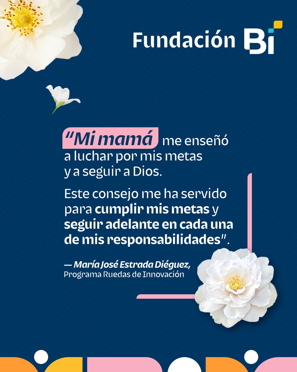 María José, de Ruedas de Innovación, nos recuerda el gran impacto de las mamás en la vida de sus hijos. 💙🎓

En este mes, celebramos a quienes inspiran, guían y transforman con amor. 🌷👩‍👧‍👦​

#FelizDíaMamá #FundaciónBi