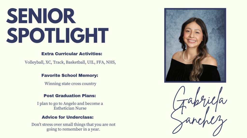 Senior Spotlight Gabriela Sanchez