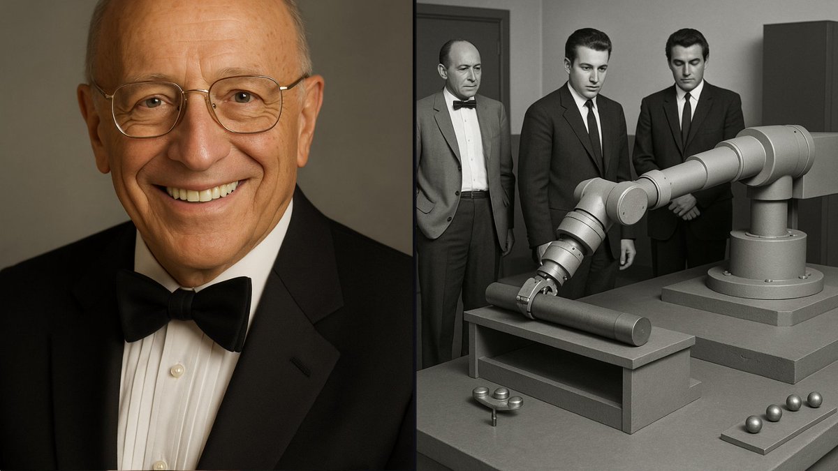 Inbarium's tweet image. In 1961, Joseph Engelberger said robots would revolutionize manufacturing.

Executives laughed him out of the boardroom.

Today, his vision powers a $74B industry.

But the &quot;Father of Robotics&quot; made one decision that cost him BILLIONS: