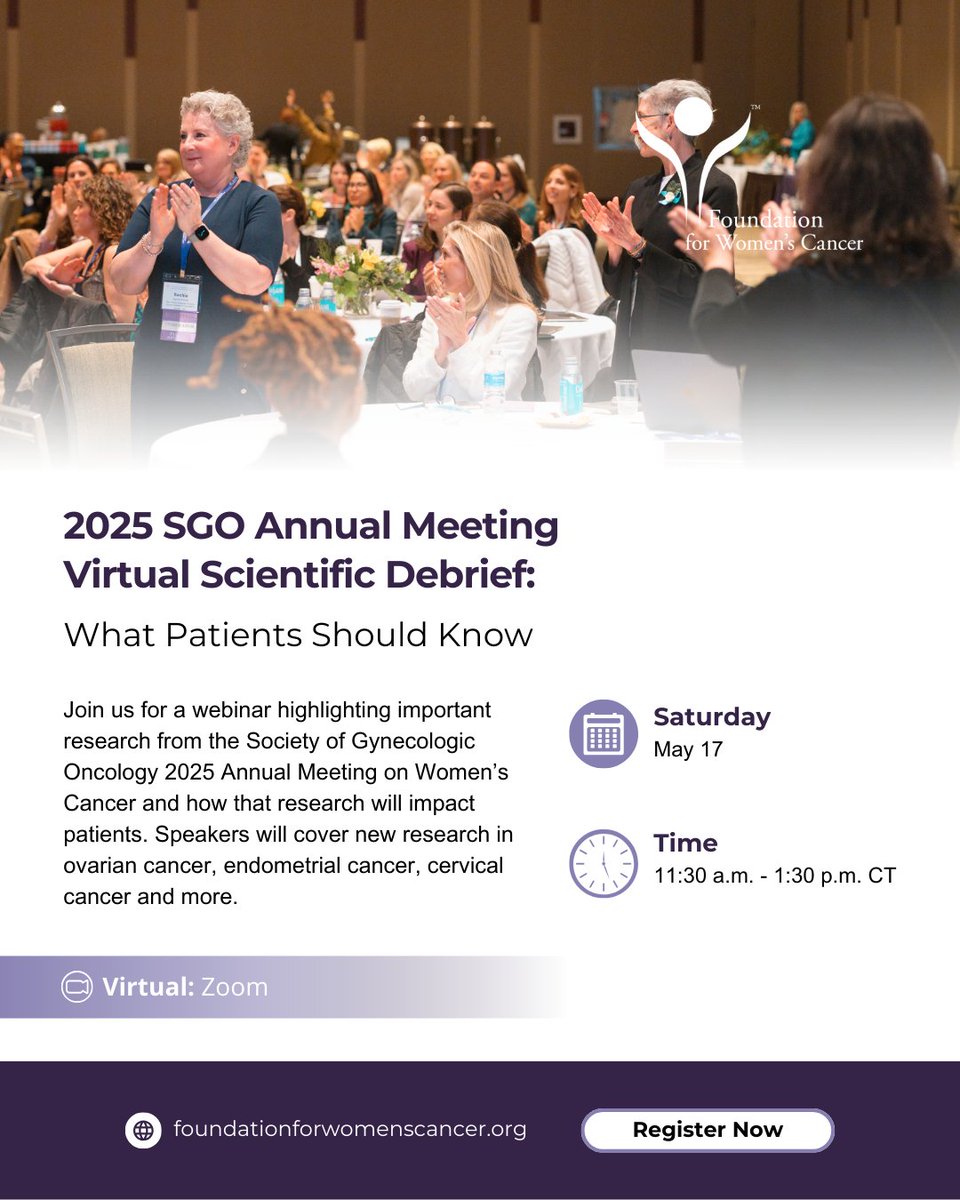 Hear from members of the FWC Patient Education Committee as they break down new gyn cancer research in terms you can understand. You’ll leave with a clearer understanding of how today’s discoveries are shaping tomorrow’s care. See you there!

Register:
shorturl.at/GQEFM
