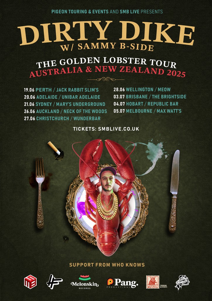 High Focus Records (@highfocusuk) on Twitter photo TOUR NEWS 🇦🇺🇦🇺🇦🇺 <a href="/DirtyDikeSMB/">DIRTY DIKE</a> & <a href="/djsammybside/">Sammy B-Side</a> are returning to Australia & New Zealand on ‘The Golden Lobster’ Tour.
Taking in 9-dates across June and July, tickets are available now at smblive.co.uk
🏄️🐨🐊 TOUR NEWS 🇦🇺🇦🇺🇦🇺 <a href="/DirtyDikeSMB/">DIRTY DIKE</a> & <a href="/djsammybside/">Sammy B-Side</a> are returning to Australia & New Zealand on ‘The Golden Lobster’ Tour.
Taking in 9-dates across June and July, tickets are available now at smblive.co.uk
🏄️🐨🐊