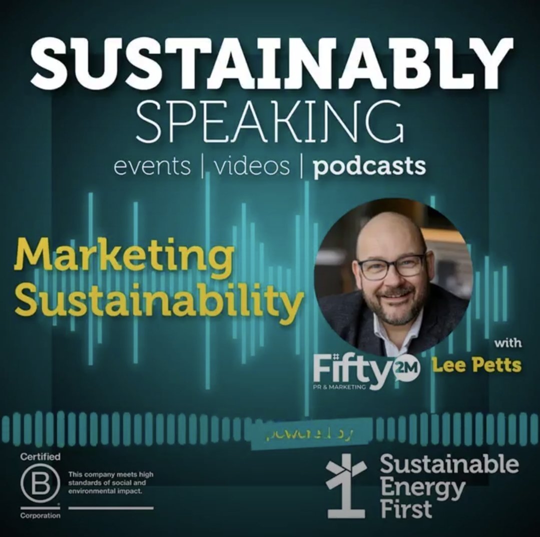 Fifty2M The Agency With Balls (@fifty2m) on Twitter photo ICYMI, Fifty2M founder <a href="/leepfwd/">Lee Petts</a> joined host Ben Beetham on the 5th episode of the <a href="/weareSEFirst/">Sustainable Energy First</a> Sustainably Speaking podcast.
Together, Lee and Ben explored how to promote your environmental achievements with PR and marketing to aid your competitive positioning and help acquire ICYMI, Fifty2M founder <a href="/leepfwd/">Lee Petts</a> joined host Ben Beetham on the 5th episode of the <a href="/weareSEFirst/">Sustainable Energy First</a> Sustainably Speaking podcast.
Together, Lee and Ben explored how to promote your environmental achievements with PR and marketing to aid your competitive positioning and help acquire
