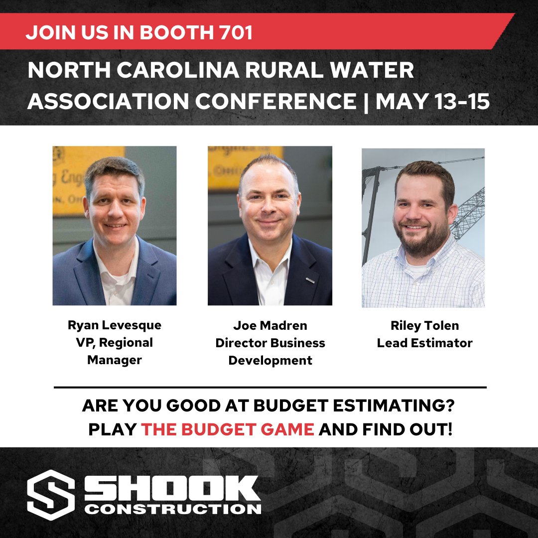 Join us May 13-15 at the North Carolina Rural Water Association's Annual Conference. Stop by Booth 701 and play The Budget Game! 

ncrwa.org/annualconferen…