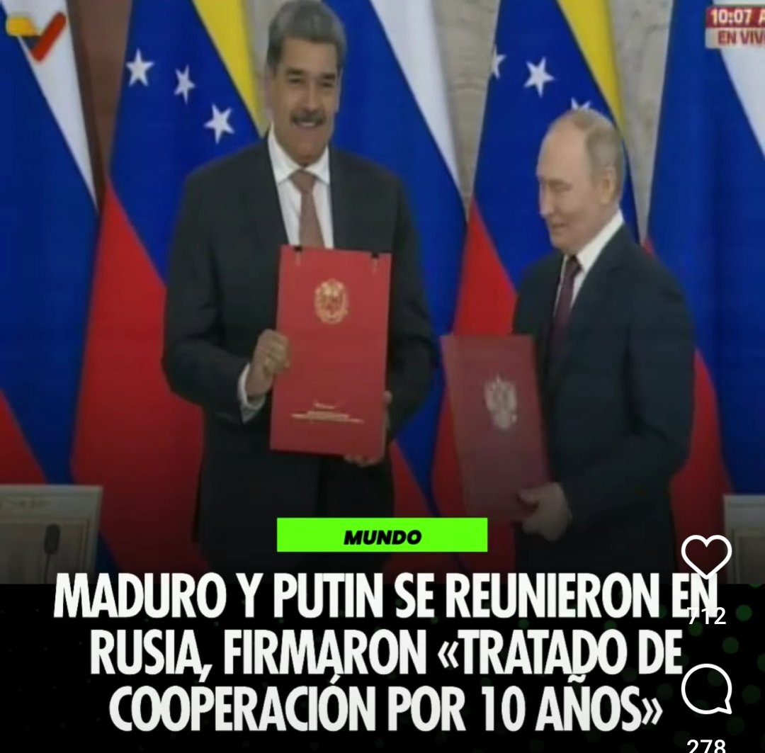 Este Putin si es bobo, firmando un acuerdo con el dictador asesino Nicolás dizque por 10 años sabiendo que Maduro NO es presidente de Venezuela ... Jajaja Putin te vas a meter tu acuerdosky por el ortodosky porque Madurosky va para la carcelodosky o sale muertodosky