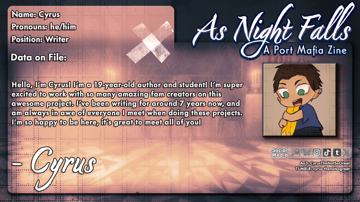 As Night Falls - A BSD Port Mafia Zine tweet media