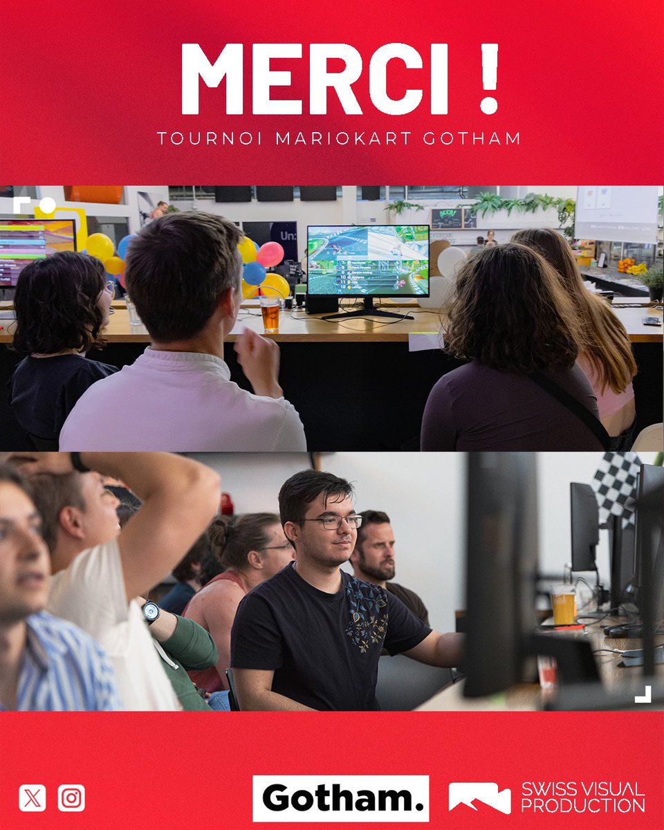 #throwback

Le 10 avril, nous avons aidé à l’organisation du tournoi MarioKart de Gotham.

Ce n’était que le début, suivez-nous pour la suite !

Merci à tous ceux qui étaient présents 🫶

📸 <a href="/PHX_MIK/">PHX | Mik</a> 
🎨 <a href="/Nixop/">R-B | Nixop</a>