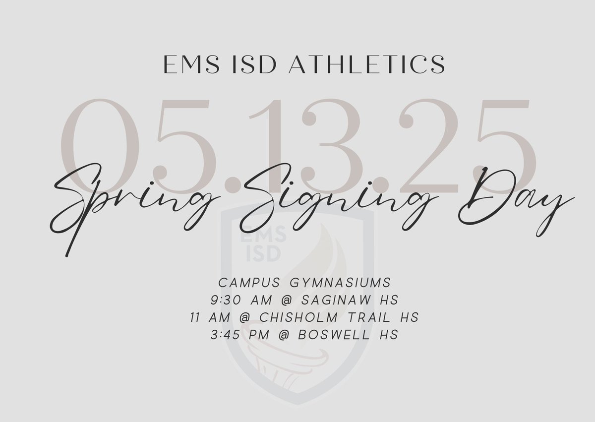 We are proud to celebrate our incredible student-athletes who are continuing their education and athletic careers at the collegiate level! #EMSproud 

Join us on Tuesday, May 13th for this special occasion. 
📍 Please note: We've made some changes to the location and times
