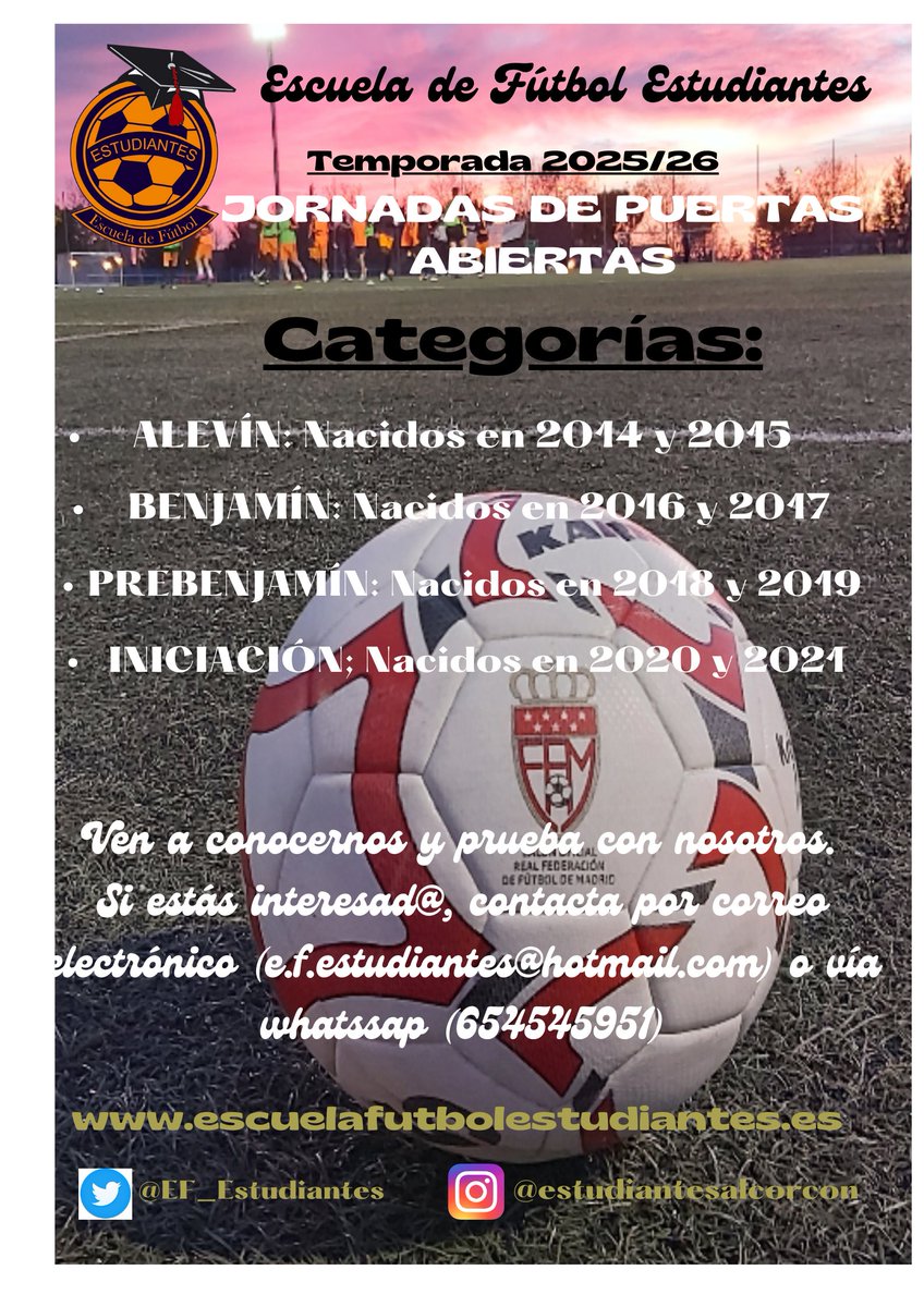 Ya está abierta la inscripción para las jornadas de puertas abiertas ⚽️🎓