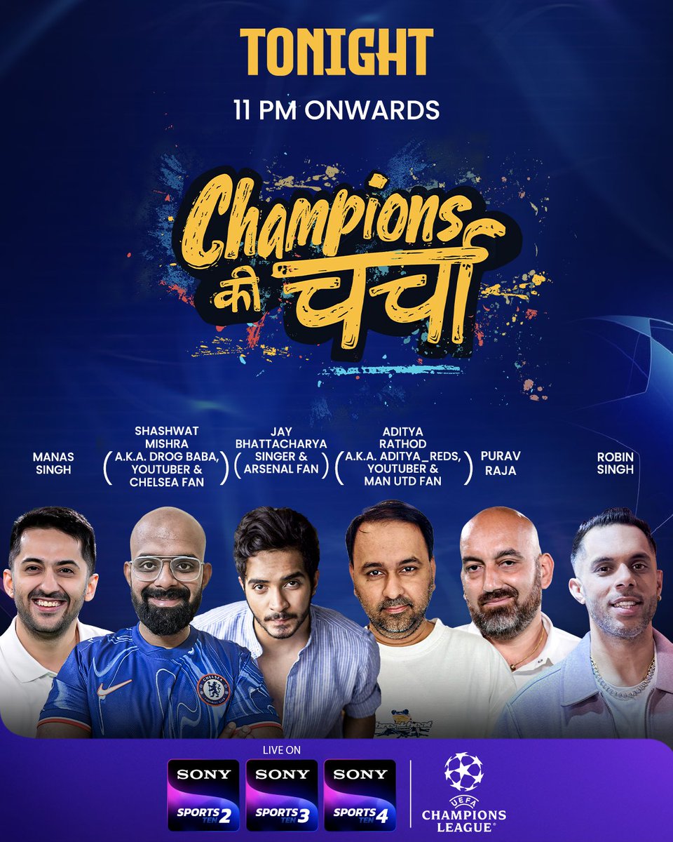 Another massive UCL night and lots to talk about 😄🍿

Join us on #ChampionsKiCharcha for all the build-up to PSG vs Arsenal.

#SonySportsNetwork #ChampionsLeague